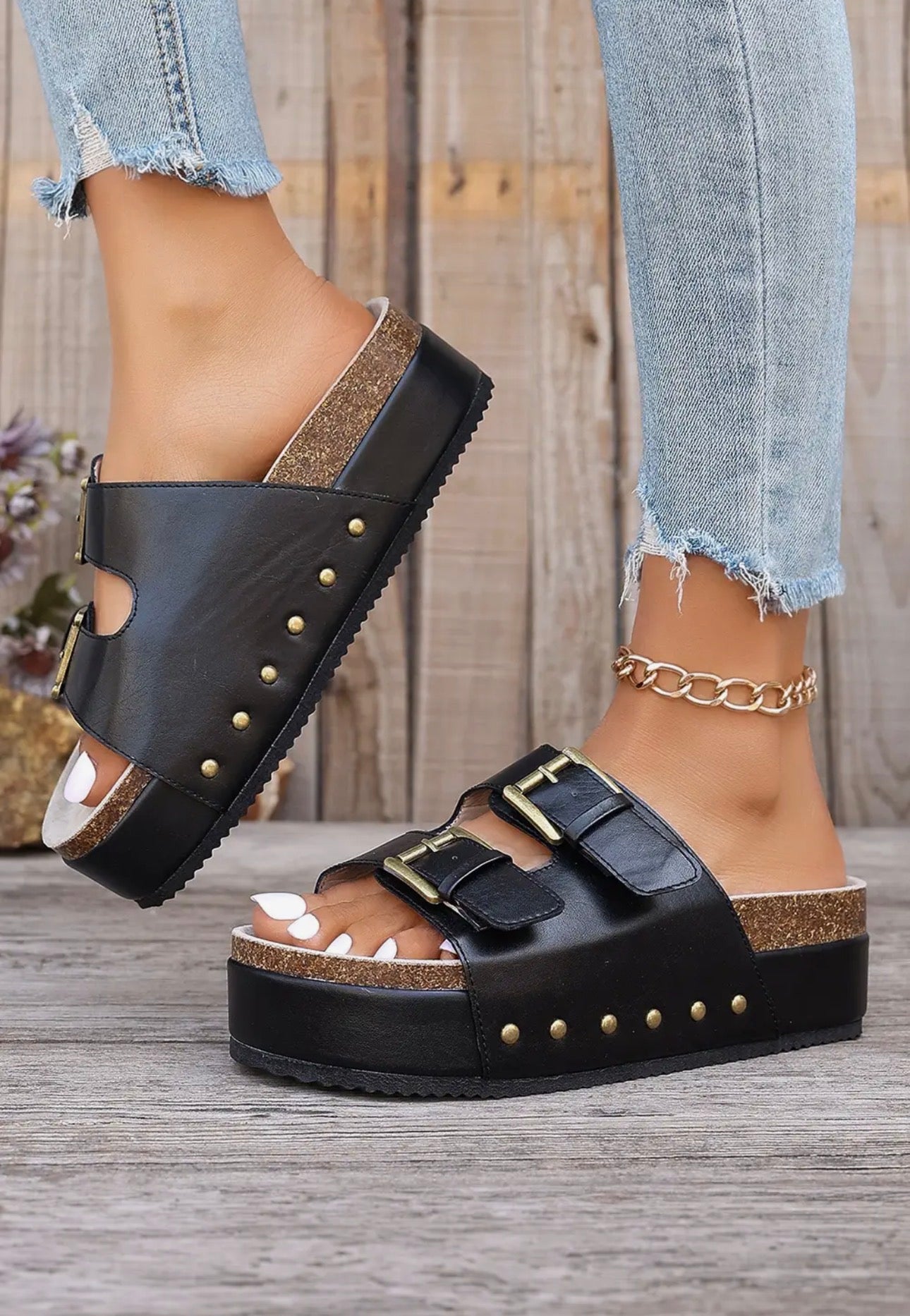 Studded Platform Sandals