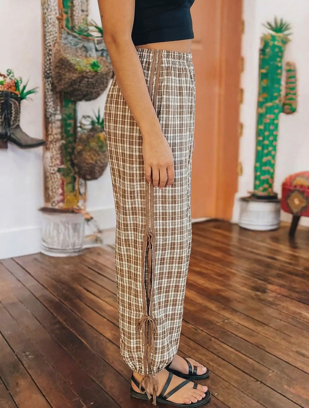 Coffee Run Plaid Joggers